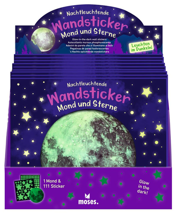 Moses Wandsticker Mond und Sterne (leuchtend)